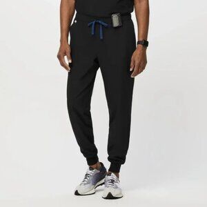 FIGS Men's Tansen Slim FreeX Lined Jogger Scrub Pants Black Technical Collection